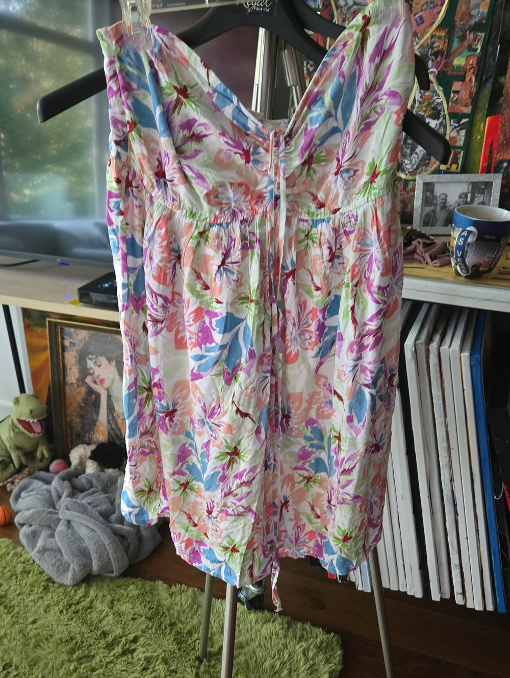 Floral Tie-Front Women’s Sleeveless Top - Multicolor